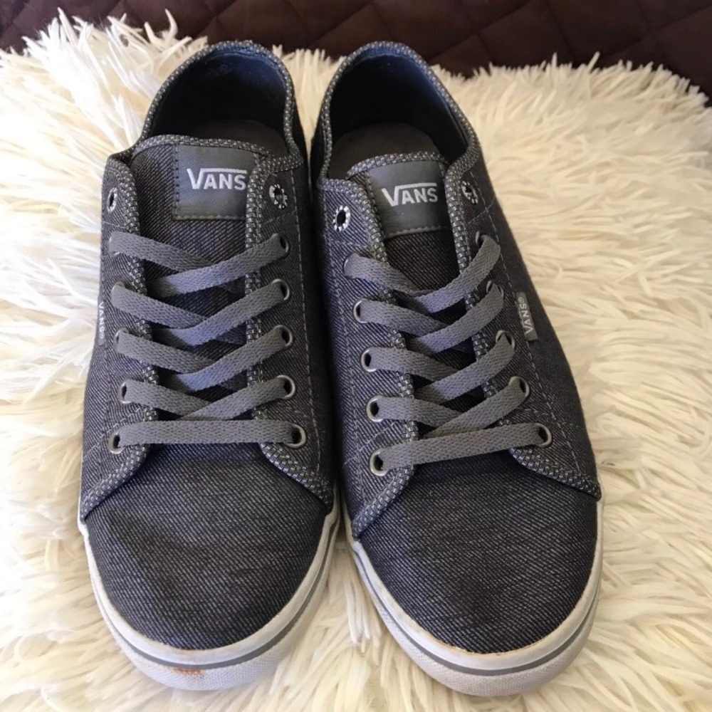 Weathered gray vans